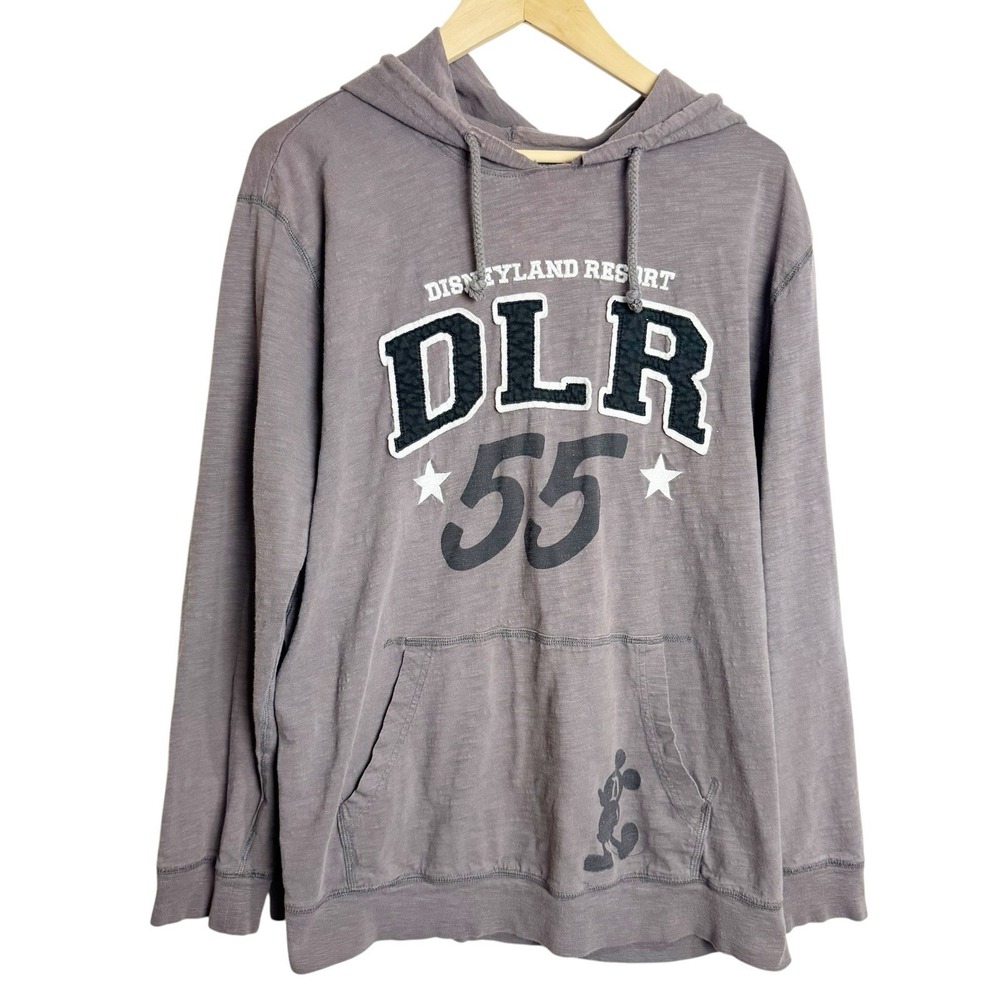 Disney Parks Authentic Disneyland Resort Long Sleeve Tee Shirt Hoodie Gray XL